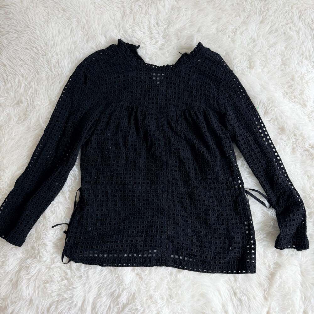Point Sur Black Eyelet Top Cinch Tie Side Size 2